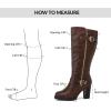 imagemysoft Womens Extra Wide Calf Knee High Boots Chunky Block Heel Round Toe Wide Width Tall Boots Side Zipper