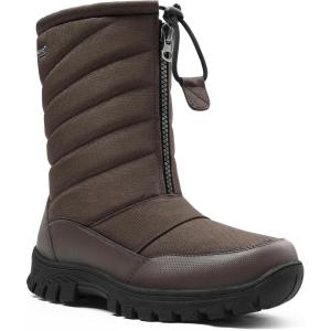 imagemysoft Mens Winter Snow Boots Waterproof Insulated MidCalf Hiking Boot Fur Lined Warm Outdoor Tall Shoes LightweightBrownnew