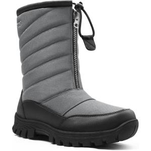 imagemysoft Mens Winter Snow Boots Waterproof Insulated MidCalf Hiking Boot Fur Lined Warm Outdoor Tall Shoes LightweightGreynew