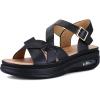 image:imagemysoft Womens Walking Sandals Comfortable Air Cushioned Support Ankle Strap Dress SandalsBlack