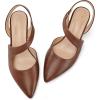 image:imagemysoft Womens Dress Shoes Low Heels 2 inch Kitten Pumps Slingback Wedding Party MediumWide Width ShoesBrown Pu