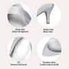 image:imagemysoft Womens Pumps Pointed Toe 3 inch Dress Shoes SilverGlitter