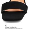 image:imagemysoft Womens Block Heels Chunky Square Open Toe Sandals Ankle Strap Stacked 3 inch Heeled Dress ShoesBlack