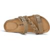 image:imagemysoft Womens Braided Cork Sandals Flat Adjustable Buckle Slides SlipOn Summer ShoesBeige