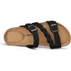 image:imagemysoft Womens Braided Cork Sandals Flat Adjustable Buckle Slides SlipOn Summer ShoesBlack