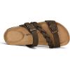 image:imagemysoft Womens Braided Cork Sandals Flat Adjustable Buckle Slides SlipOn Summer ShoesBrown