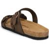 image:imagemysoft Womens Braided Cork Sandals Flat Adjustable Buckle Slides SlipOn Summer ShoesBrown