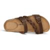 image:imagemysoft Womens Braided Cork Sandals Flat Adjustable Buckle Slides SlipOn Summer ShoesBrown Pu