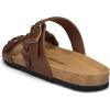 image:imagemysoft Womens Braided Cork Sandals Flat Adjustable Buckle Slides SlipOn Summer ShoesBrown Pu