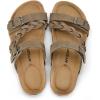 image:imagemysoft Womens Braided Cork Sandals Flat Adjustable Buckle Slides SlipOn Summer ShoesStone