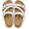 image:imagemysoft Womens Braided Cork Sandals Flat Adjustable Buckle Slides SlipOn Summer ShoesWhite