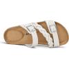 image:imagemysoft Womens Braided Cork Sandals Flat Adjustable Buckle Slides SlipOn Summer ShoesWhite