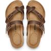 image:imagemysoft Womens Cork Footbed Sandals Double Adjustable Buckle Slide Sandals Slip On Walking Summer ShoesAged Brown