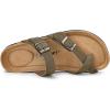image:imagemysoft Womens Cork Footbed Sandals Double Adjustable Buckle Slide Sandals Slip On Walking Summer ShoesOlive