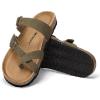 image:imagemysoft Womens Cork Footbed Sandals Double Adjustable Buckle Slide Sandals Slip On Walking Summer ShoesOlive