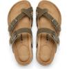 image:imagemysoft Womens Cork Footbed Sandals Double Adjustable Buckle Slide Sandals Slip On Walking Summer ShoesOlive