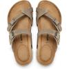 image:imagemysoft Womens Cork Footbed Sandals Double Adjustable Buckle Slide Sandals Slip On Walking Summer ShoesStone