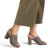 image:imagemysoft Womens Knit Chunky Block High Heels Elastic Slingback Open Toe 3 Inch Heeled SandalsTaupe