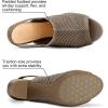 image:imagemysoft Womens Knit Chunky Block High Heels Elastic Slingback Open Toe 3 Inch Heeled SandalsTaupe