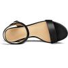 image:imagemysoft Womens Low Heels Open Toe Ankle Strap Block Chunky Heels Sandals Comfortable Classic Dressy Wedding Party Event ShoesBlack Pu