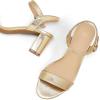 image:imagemysoft Womens Low Heels Open Toe Ankle Strap Block Chunky Heels Sandals Comfortable Classic Dressy Wedding Party Event ShoesGold Pu