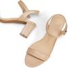 image:imagemysoft Womens Low Heels Open Toe Ankle Strap Block Chunky Heels Sandals Comfortable Classic Dressy Wedding Party Event ShoesNude Pu