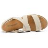image:imagemysoft Womens Low Wedge Sandals Comfortable Open Toe Casual Espadrilles Elastic Ankle Strap Slip on Summer Walking ShoesBeige