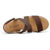 image:imagemysoft Womens Low Wedge Sandals Comfortable Open Toe Casual Espadrilles Elastic Ankle Strap Slip on Summer Walking ShoesBrown