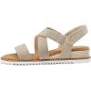 image:imagemysoft Womens Low Wedge Sandals Comfortable Open Toe Casual Espadrilles Elastic Ankle Strap Slip on Summer Walking ShoesLinen