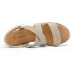image:imagemysoft Womens Low Wedge Sandals Comfortable Open Toe Casual Espadrilles Elastic Ankle Strap Slip on Summer Walking ShoesLinen