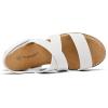 image:imagemysoft Womens Low Wedge Sandals Comfortable Open Toe Casual Espadrilles Elastic Ankle Strap Slip on Summer Walking ShoesWhite
