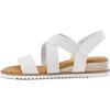 image:imagemysoft Womens Low Wedge Sandals Comfortable Open Toe Casual Espadrilles Elastic Ankle Strap Slip on Summer Walking ShoesWhite