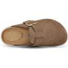 image:imagemysoft Womens Platform Clogs Cork Footbed Mules 17 Inch Lightweight Sole with Arch Support Footbed Closed Toe Slip On Potato ShoesChestnut