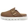 image:imagemysoft Womens Platform Clogs Cork Footbed Mules 17 Inch Lightweight Sole with Arch Support Footbed Closed Toe Slip On Potato ShoesChestnut