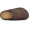 image:imagemysoft Womens Platform Clogs Cork Footbed Mules 17 Inch Lightweight Sole with Arch Support Footbed Closed Toe Slip On Potato ShoesChocolate Brown