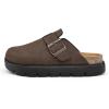 image:imagemysoft Womens Platform Clogs Cork Footbed Mules 17 Inch Lightweight Sole with Arch Support Footbed Closed Toe Slip On Potato ShoesChocolate Brown