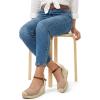 image:imagemysoft Womens Platform Espadrille Wedge Sandals Closed Toe Buckle Ankle Strap Comfortable Summer ShoesLight Khaki