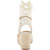 image:imagemysoft Womens Wedge Sandals Open Toe Espadrilles Platform Ankle Strap Lace Up Summer ShoesBeige Frayed