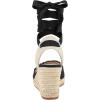 image:imagemysoft Womens Wedge Sandals Open Toe Espadrilles Platform Ankle Strap Lace Up Summer ShoesBlack Frayed