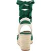 image:imagemysoft Womens Wedge Sandals Open Toe Espadrilles Platform Ankle Strap Lace Up Summer ShoesGreen Frayed