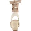 image:imagemysoft Womens Wedge Sandals Open Toe Espadrilles Platform Ankle Strap Lace Up Summer ShoesKhaki