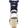 image:imagemysoft Womens Wedge Sandals Open Toe Espadrilles Platform Ankle Strap Lace Up Summer ShoesNavy Frayed