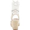image:imagemysoft Womens Wedge Sandals Open Toe Espadrilles Platform Ankle Strap Lace Up Summer ShoesWhite Frayed