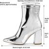 image:imagemysoft Womens GoGo Boots Mid Calf Block Heel Ankle Boots Pointed Toe Patent Leather Side Zipper Booties
