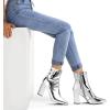 image:imagemysoft Womens GoGo Boots Mid Calf Block Heel Ankle Boots Pointed Toe Patent Leather Side Zipper Booties