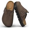 image:imagemysoft Womens Platform Clogs Cork Footbed Mules 17 Inch Lightweight Sole with Arch Support Footbed Closed Toe Slip On Potato Shoes
