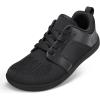 image:imagemysoft Womens Wide Toe Box Barefoot Shoes Zero Drop Minimalist Sneakers with Removable Insole for Bunions Walking amp Training All Black