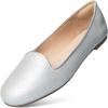 image:imagemysoft Womens Flats Slip on Loafer Ballet Flat Shoes with Comfort Heel ProtectionShiny Silver