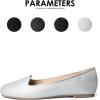 image:imagemysoft Womens Flats Slip on Loafer Ballet Flat Shoes with Comfort Heel ProtectionShiny Silver