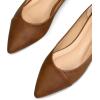 image:imagemysoft Womens Pointed Toe Ballet Flats Slip On Dress Shoes with Comfort Heel ProtectionBrown